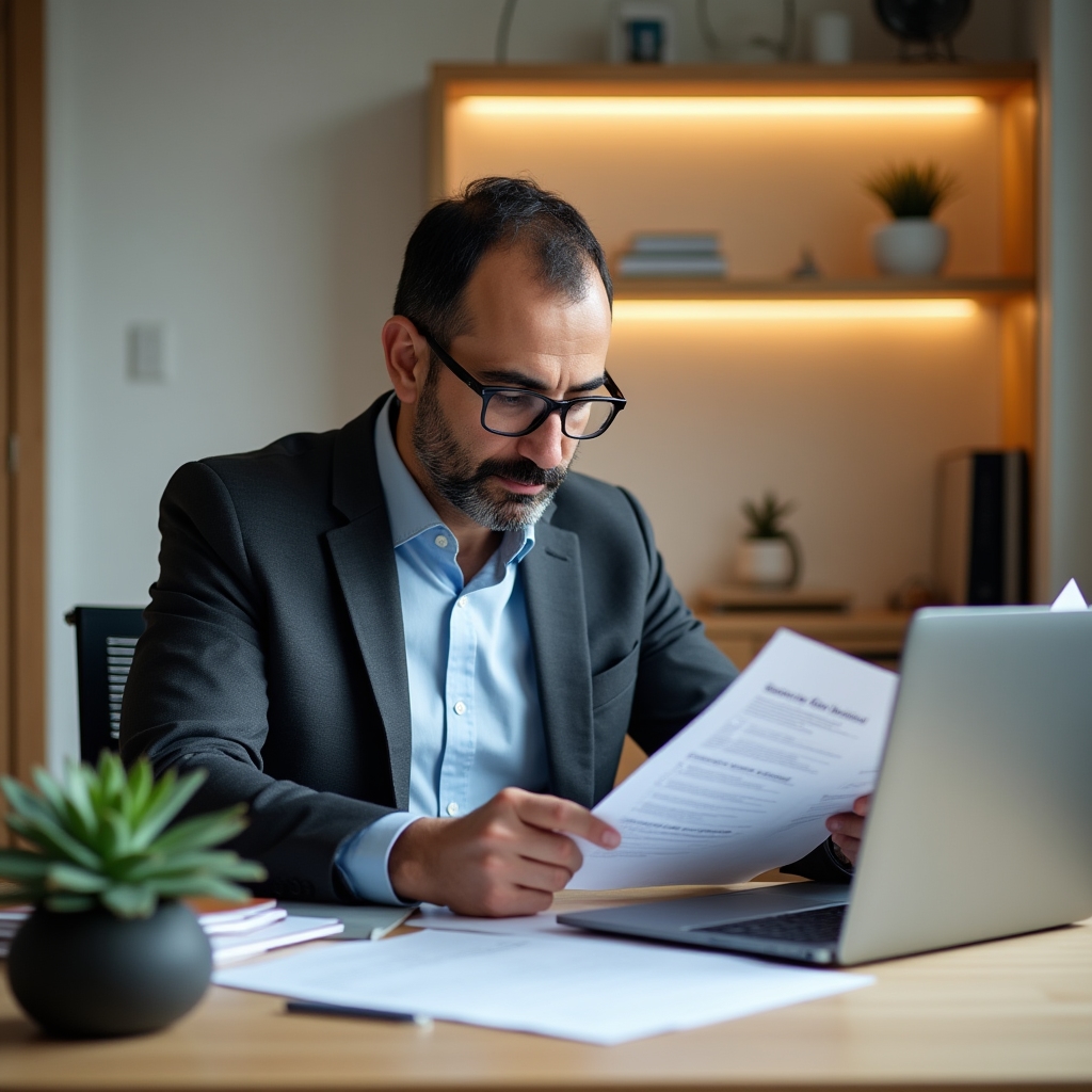 Datenschutz-Unterlagen im kleinen Büro