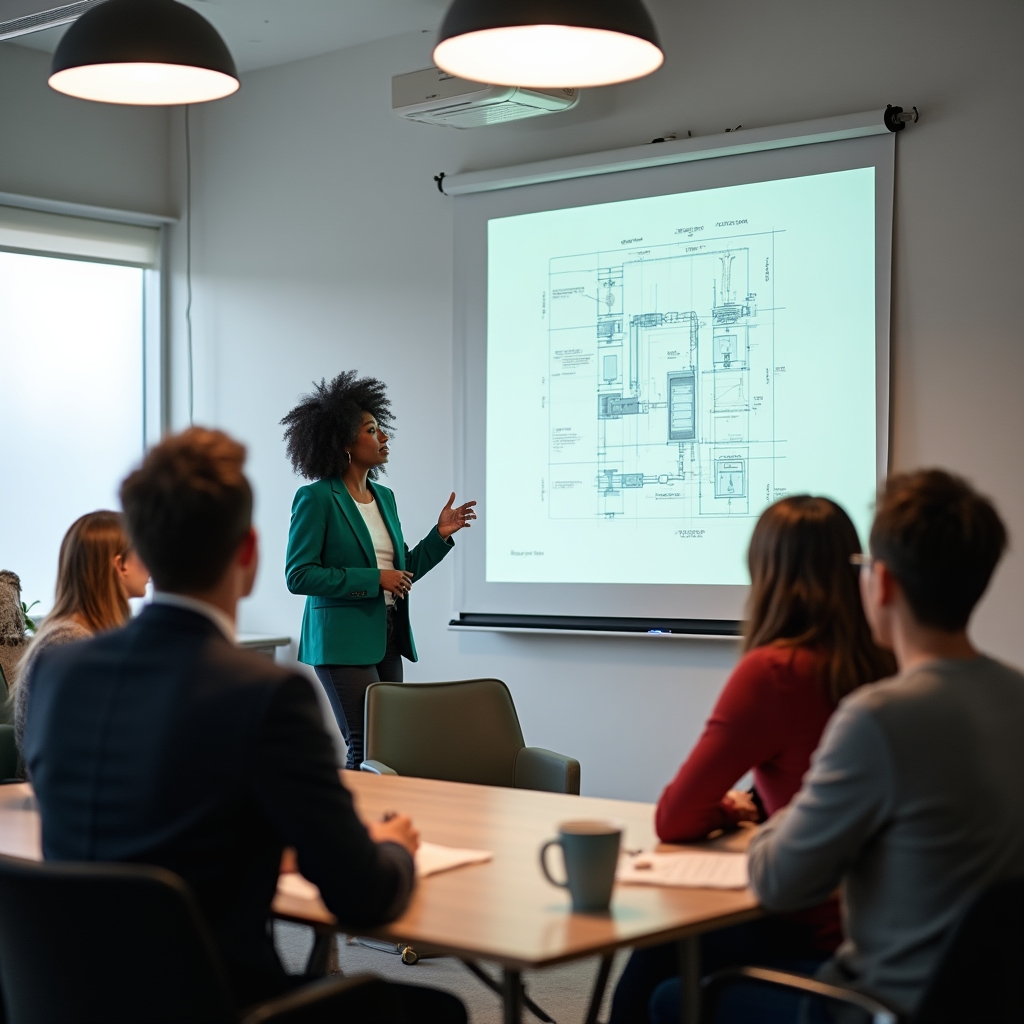 Wissenstransfer in einem kleinen Unternehmens-Workshop